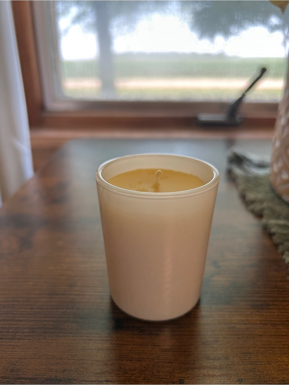 Vanilla Scented Pure Beeswax Candles 3 oz White Jar